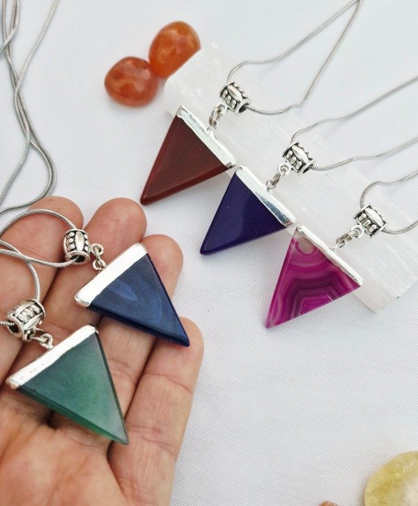 Producto - COLLARES TRIANGULO AGATAS
