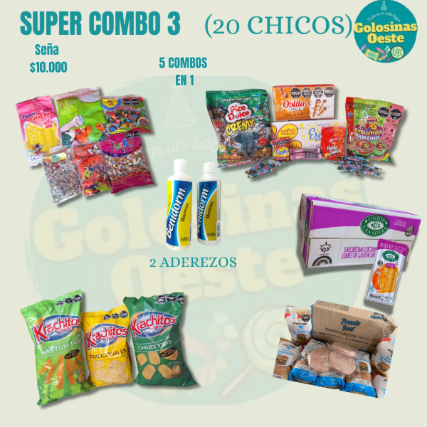 Producto - Super combo 3 ( 20 chicos)