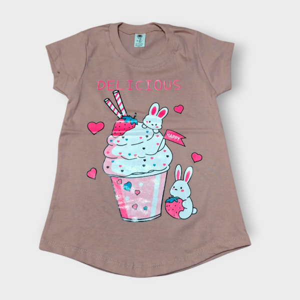 Producto - Remera Estampa Helado Rosa T6 T10