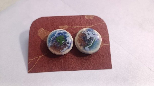 Producto - Aritos boton tonos celestes/azules