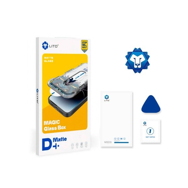 Producto - Vidrio Templado Matte Opaco iPhone 14 Pro D+ Magic Box Con Aplicador