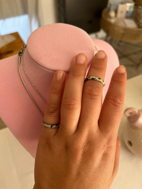 Producto - Anillo de piedra Jaspe Dalmata