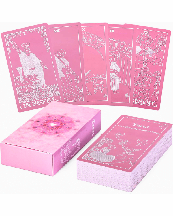 Producto - Tarot Rider Waite Foil rosa y blanco.