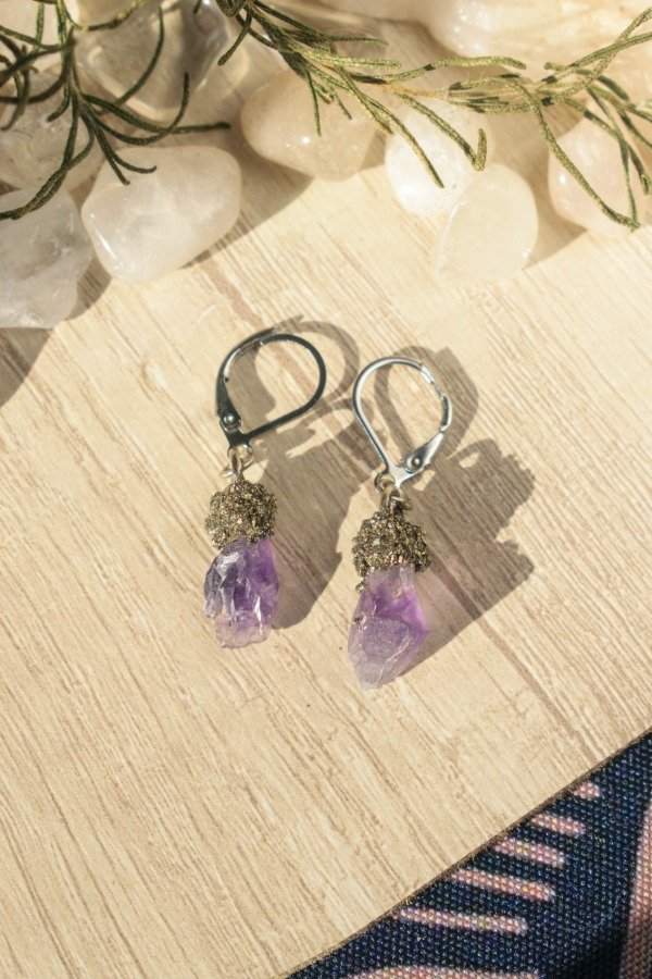 Producto - Aros de Amatista con Pirita
