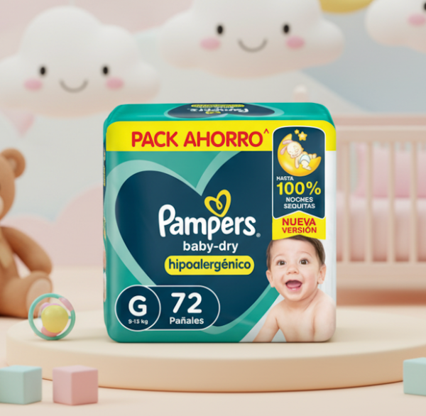 Producto - Pampers Baby Dry Hipoalergénico G x72 unidades (hasta 13 kg)