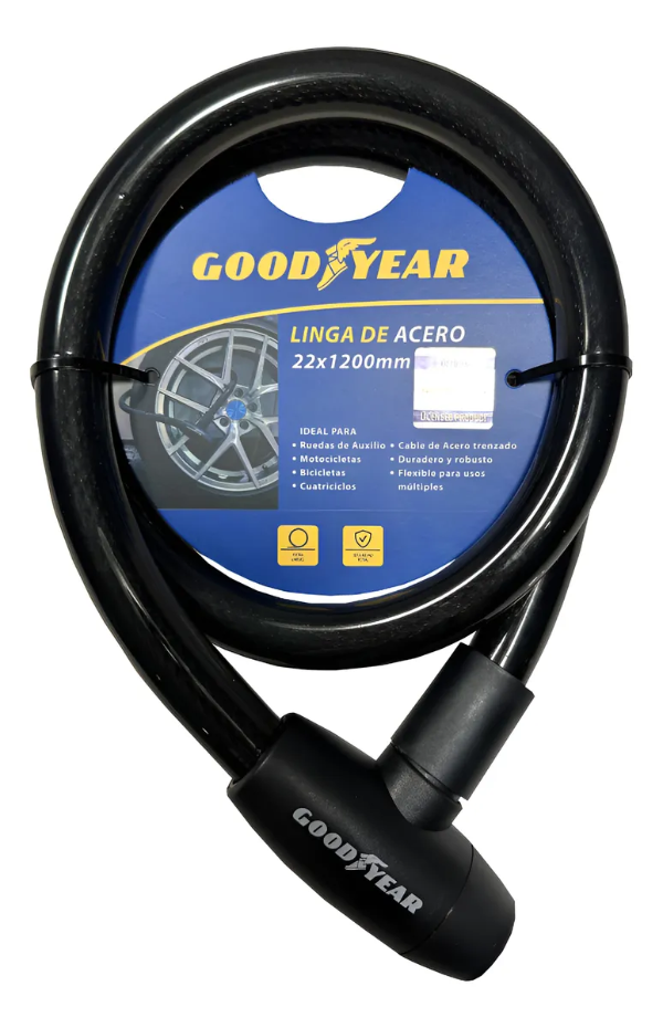 Producto - LINGA PITON ACERO GOODYEAR CON CERRADURA 22X1200MM GY-2233