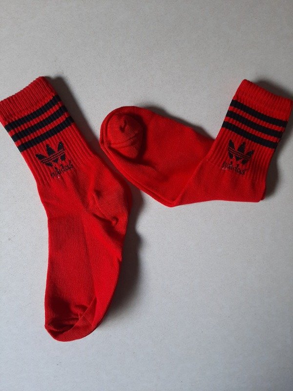 Producto - Media caña adulto - Adidas rojo rayas negro