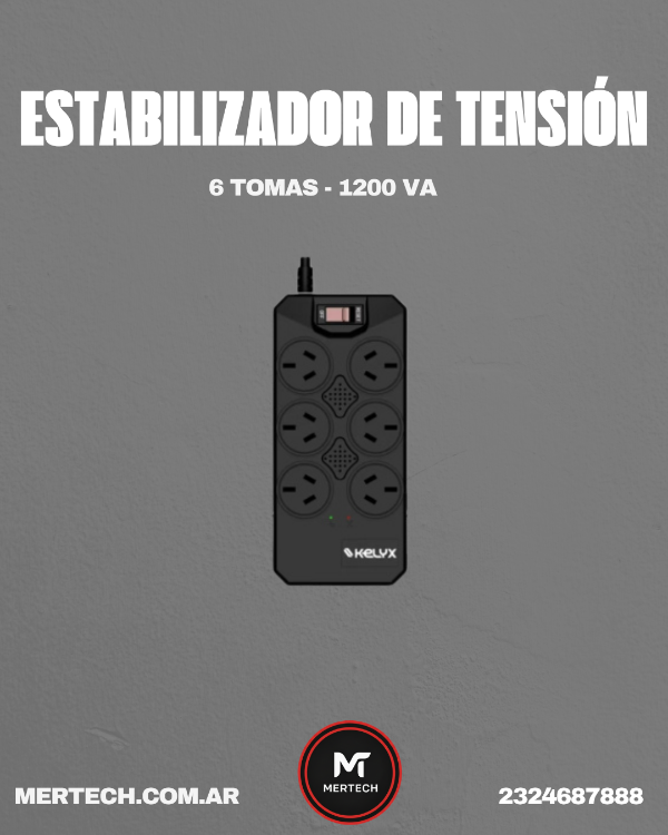 Producto - Estabilizador Kelyx 6 tomas Max. 600W 150-270V Surge Protection 1mt