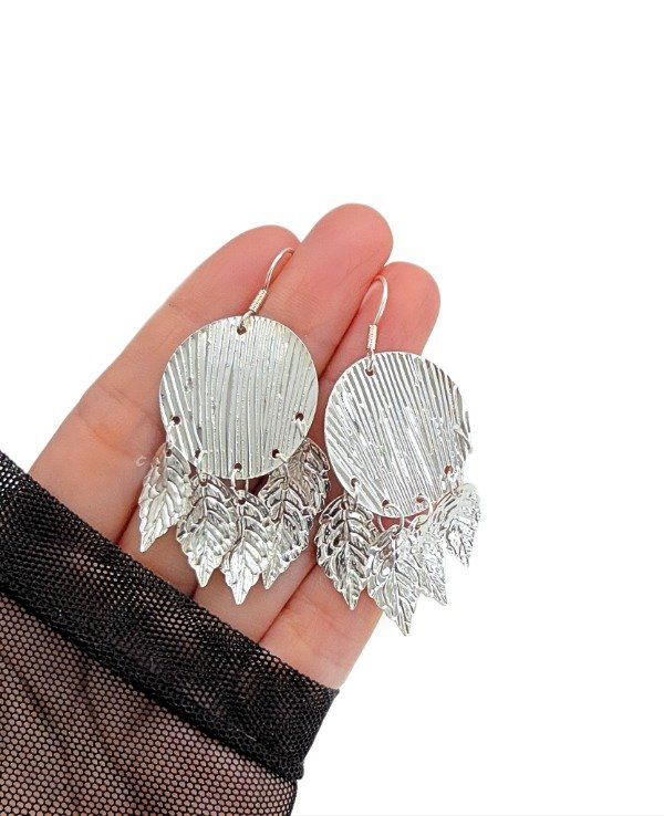 Producto - Aros Colgantes Artesanal en Acero Blanco