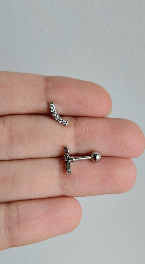 Producto - Piercing de Acero Helix Mini Barrita Ondulada Shine (unidad)