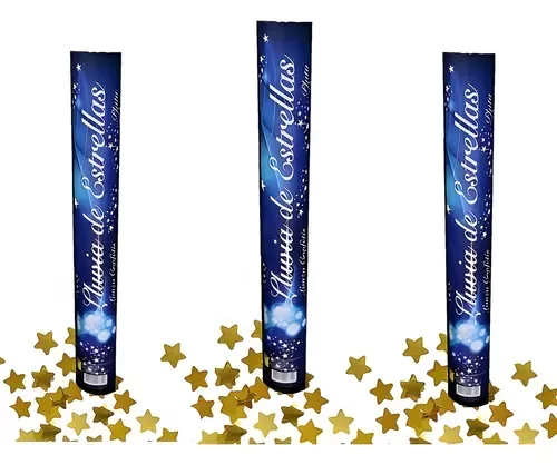 Producto - CAÑON CARIOCA LLUVIA DE ESTRELLAS METALIZADO DORADO 40CM