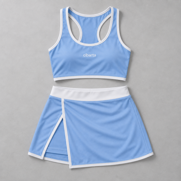 Producto - Conjunto top y pollera short modelo SET MSL celeste - 0