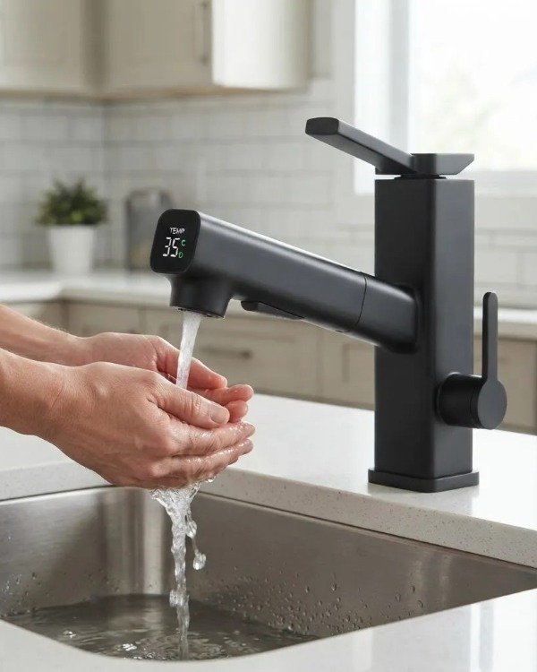 Producto - Grifería Monocomando Inteligente Con Display Led Y Extensible Premium - 0