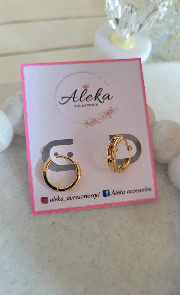 Producto - Argollas(1.5mm)tira strass de colores de acero dorado - 1