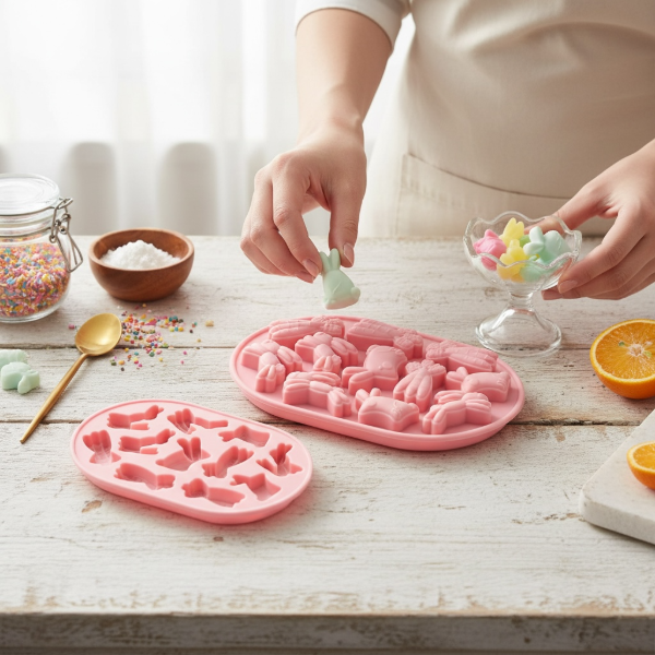Producto - MOLDE DE SILICONA PARA BOMBONES JABONES CONEJOS Y ZANAHORIAS PASCUAS - 4