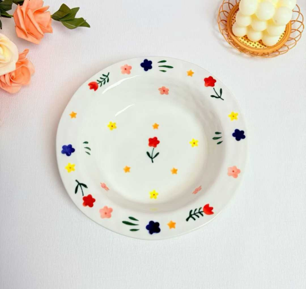 Producto - Plato Cerámica Flores