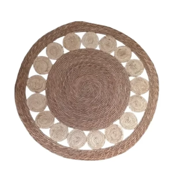 Producto - Alfombra 80 c, seagras con circulos