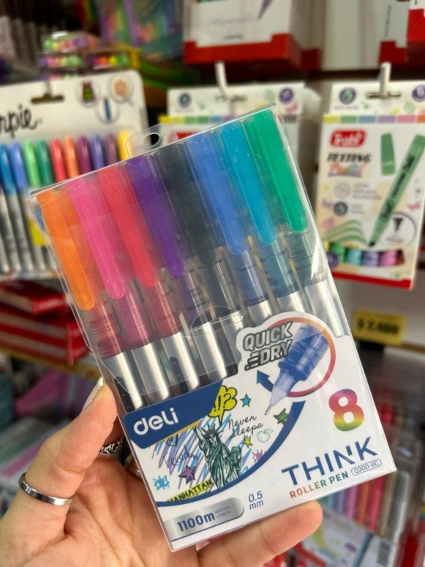Producto - Roller pen Think 0.5 mm x 8 colores EQ300-8C 16