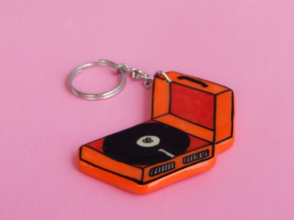 Producto - Llavero tocadiscos naranja