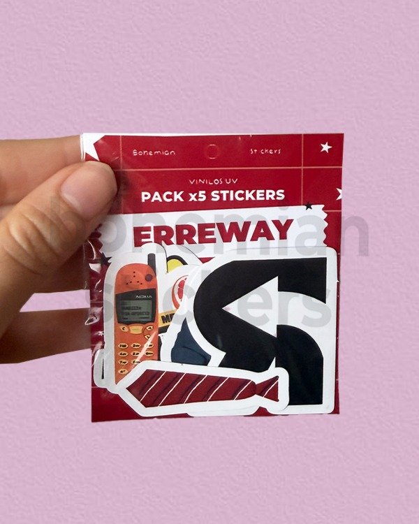 Producto - Pack ERREWAY TOUR 2025 x5 stickers - Rebelde Way