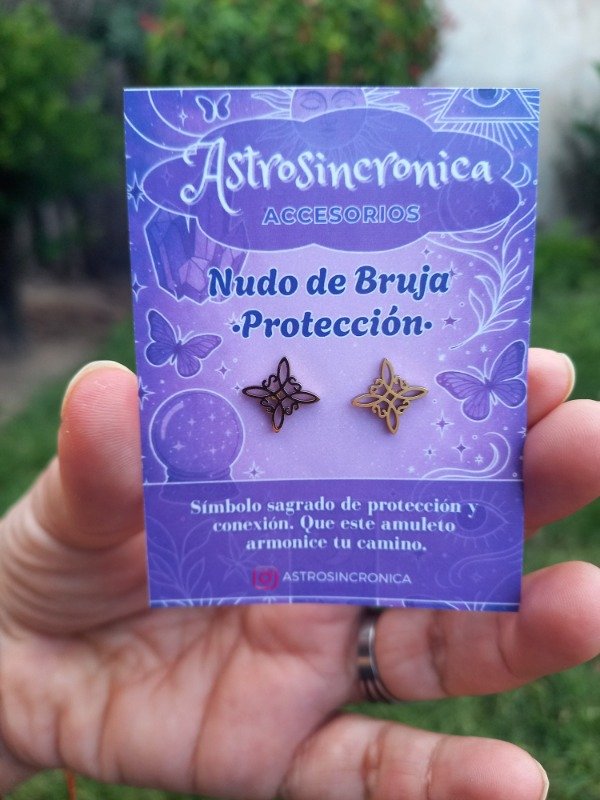 Producto - Aros Amuleto Nudo De Bruja (Acero Dorado)
