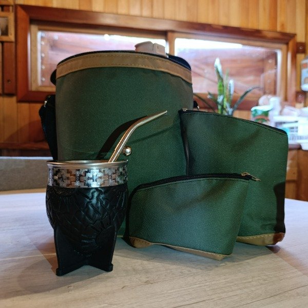 Producto - Mochila Matera de Tela + Set Yerbero y Azucarero