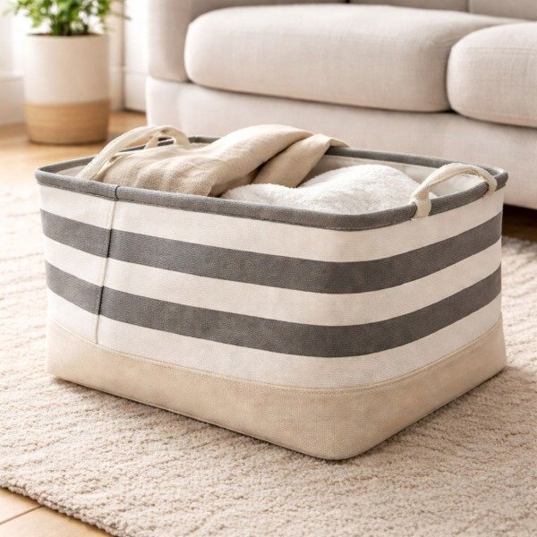 Producto - CANASTO RAYADO DECO 40X25