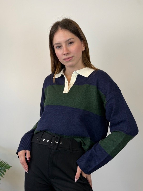 Producto - Sweater polo rayado