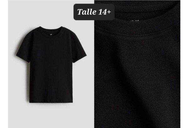 Producto - Remera manga corta HyM talle 14+ negra