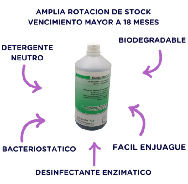 Producto - Detergente Trienzimático Surgizime O3 botella x1lt - 1