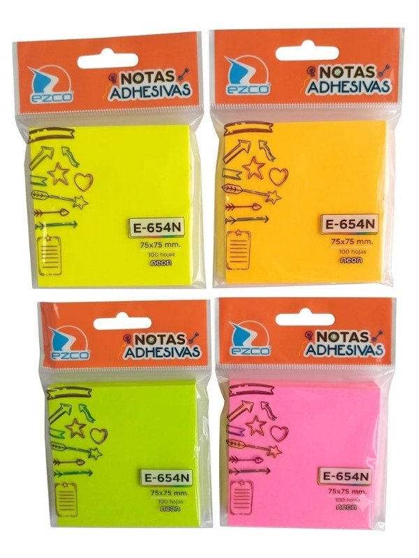Producto - Notas Adhesivas 75x75 mm x 100 hojas. Elegir Color