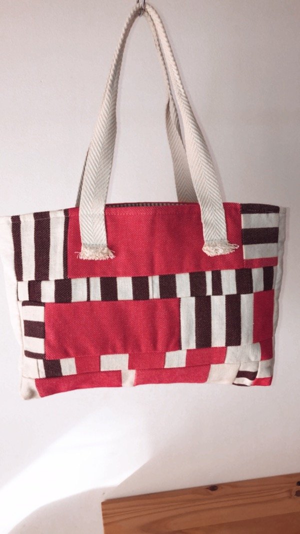 Producto - Cartera patchwork - crudo, bordó y fucsia