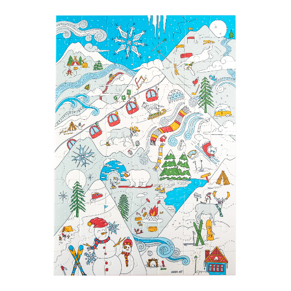 Producto - Puzzle Bifaz Nevada 77 piezas para colorear - Macuco Art