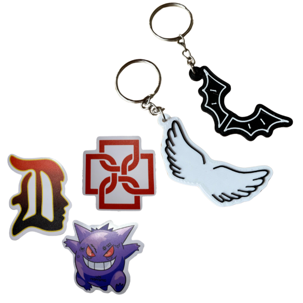 Producto - COMBO LLAVEROS DUKI ÁNGEL / DIABLO + STICKERS DE REGALO