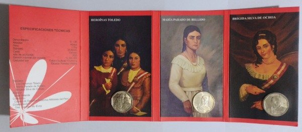 Producto - Perú blíster con 3 monedas de la serie Heroínas de la Patria - 0