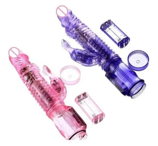 Producto - Consolador Vibrador Rabbit XL 23cm Perlas Giratorias A Pilas - 1