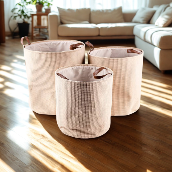 Producto - CANASTA X3 POLIESTER C.MANIJA PU - 38X38.34X34.30X30