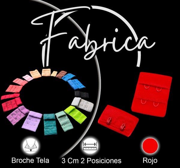 Producto - Gancho de tela rojo 3cm x 2 posiciones (por unidad) gancho oscuro