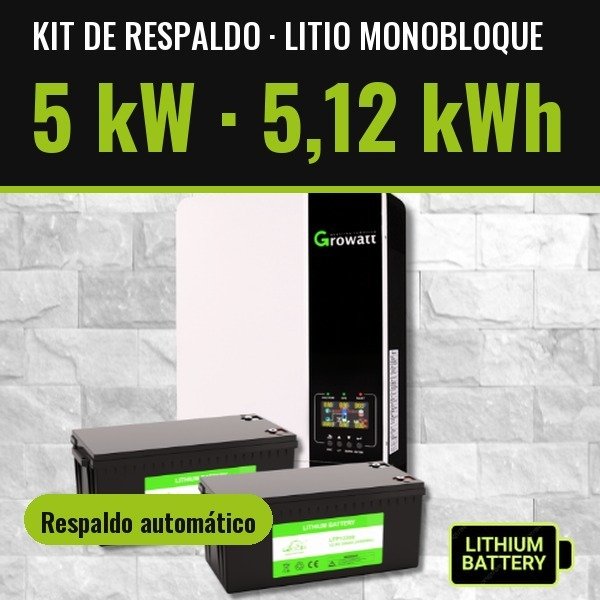 Producto - Kit de Respaldo 5 kW - Litio 5,12 kWh - 0
