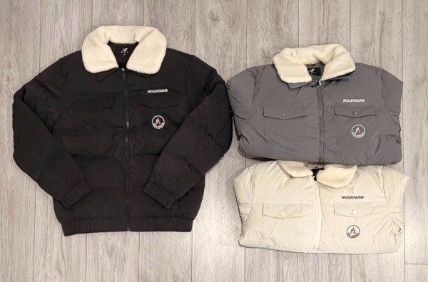 Campera hombre con piel y corderito en la solapa