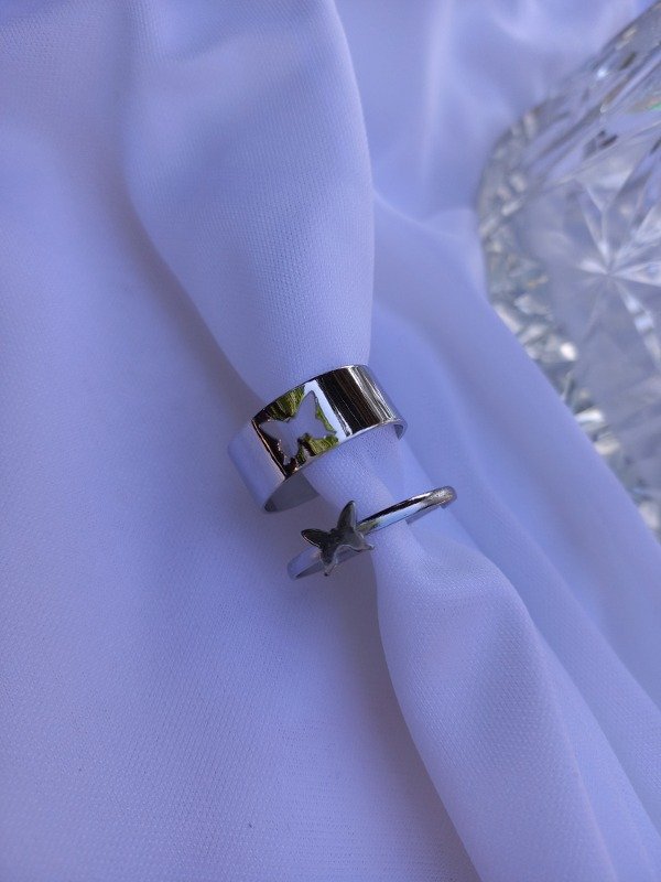Producto - anillos para compartir butterfly silver