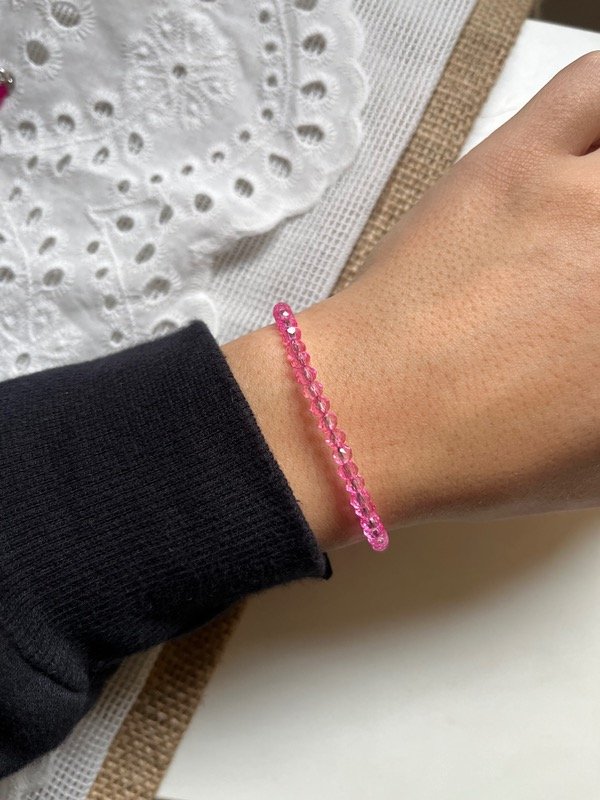 Producto - pulsera de cristales rosa