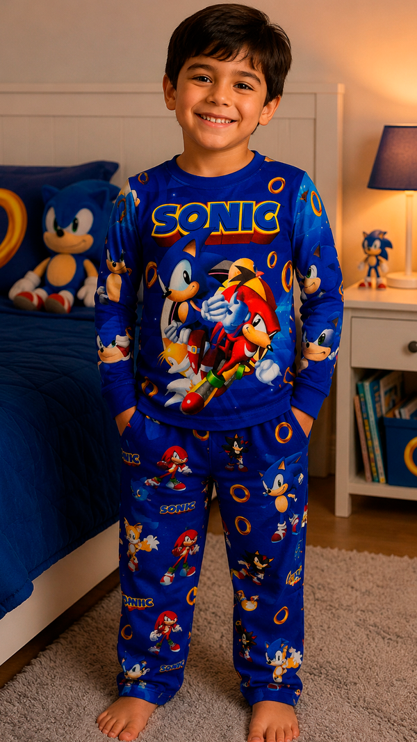 Producto - Conjunto pijama plush infantil- SONIC
