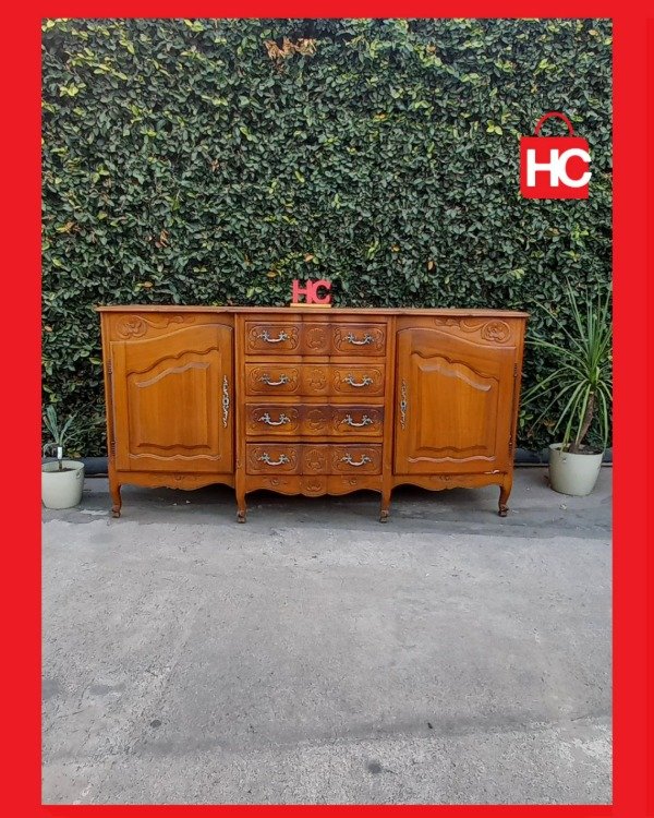 Producto - Gran bahiut vajillero antiguo estilo Francés Provenzal en madera maciza tallada - 0