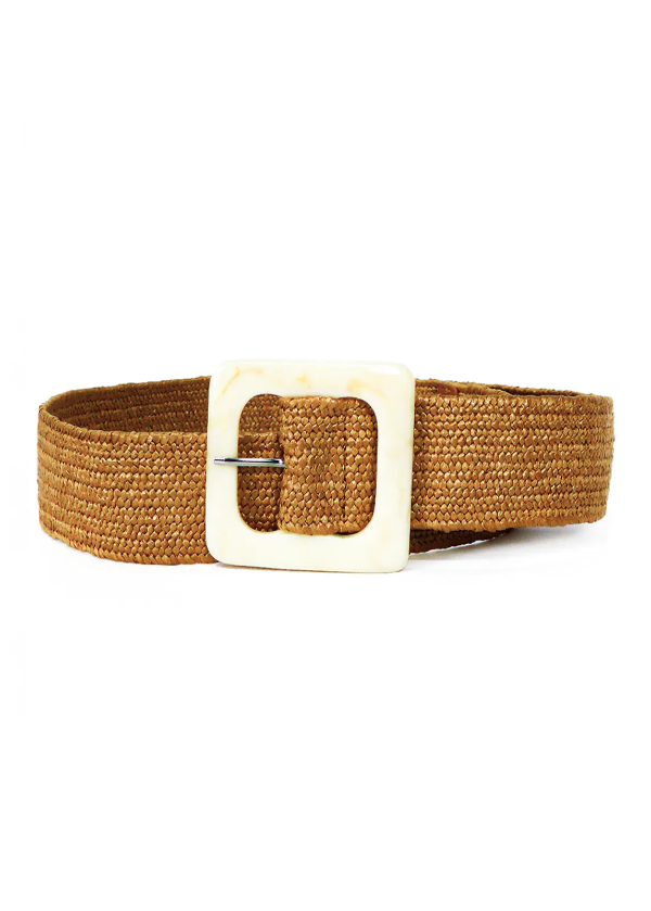 Producto - Cinturón Rafia elástizada Hebilla carey Suela