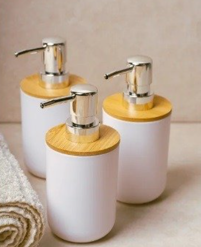 Producto - Dispenser Jabón Liquido Resina y Bambu Blanco