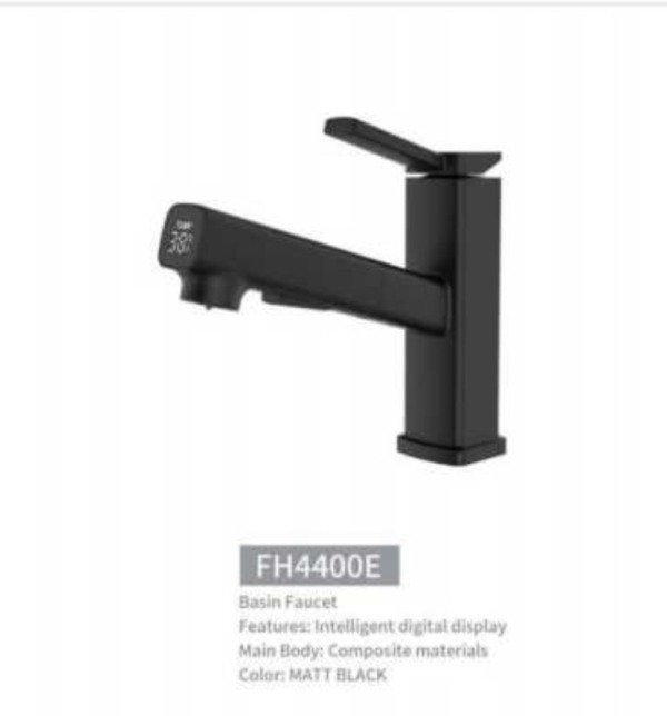 Producto - Grifo Sensor de temperatura  Monocomando Canilla extensible Negro