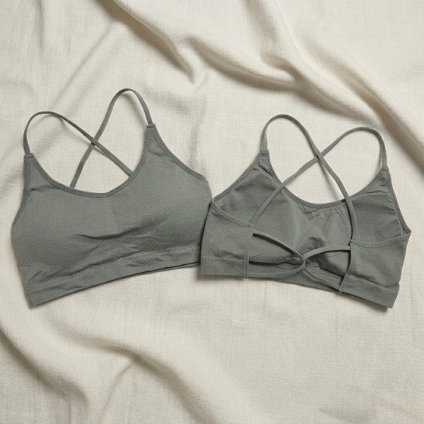 Producto - Top Seamless Cruzado Oliva T.80-95