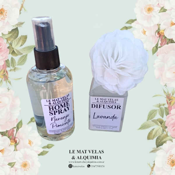 Producto - COMBO Home spray + difusor con flor