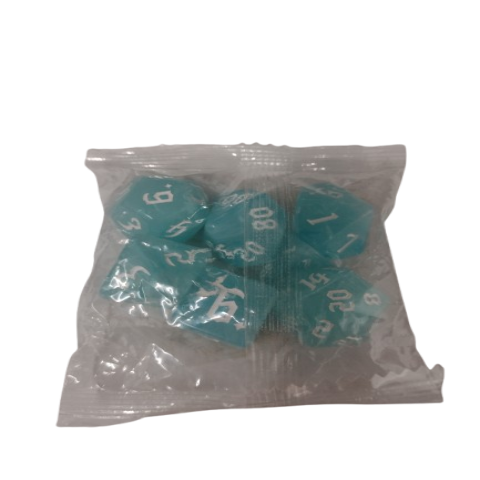 Producto - Set de 7 Dados - Cian